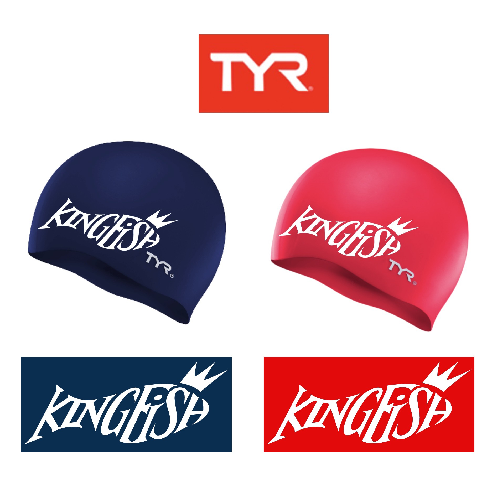 Kingfish Swim Team TYR Wrinkle-Free Silicone Swim Cap- SPECIAL ORDER ITEM, IN STOCK