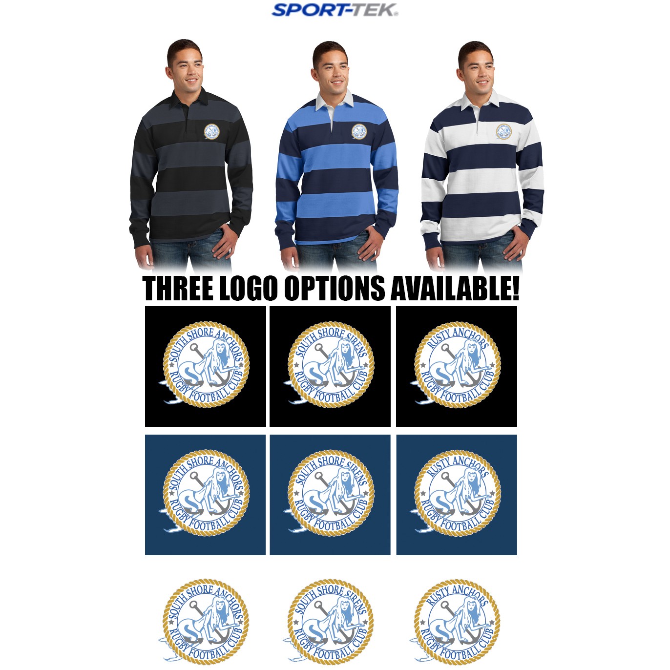 South Shore Anchors Sport-Tek® Classic Long Sleeve Rugby Polo