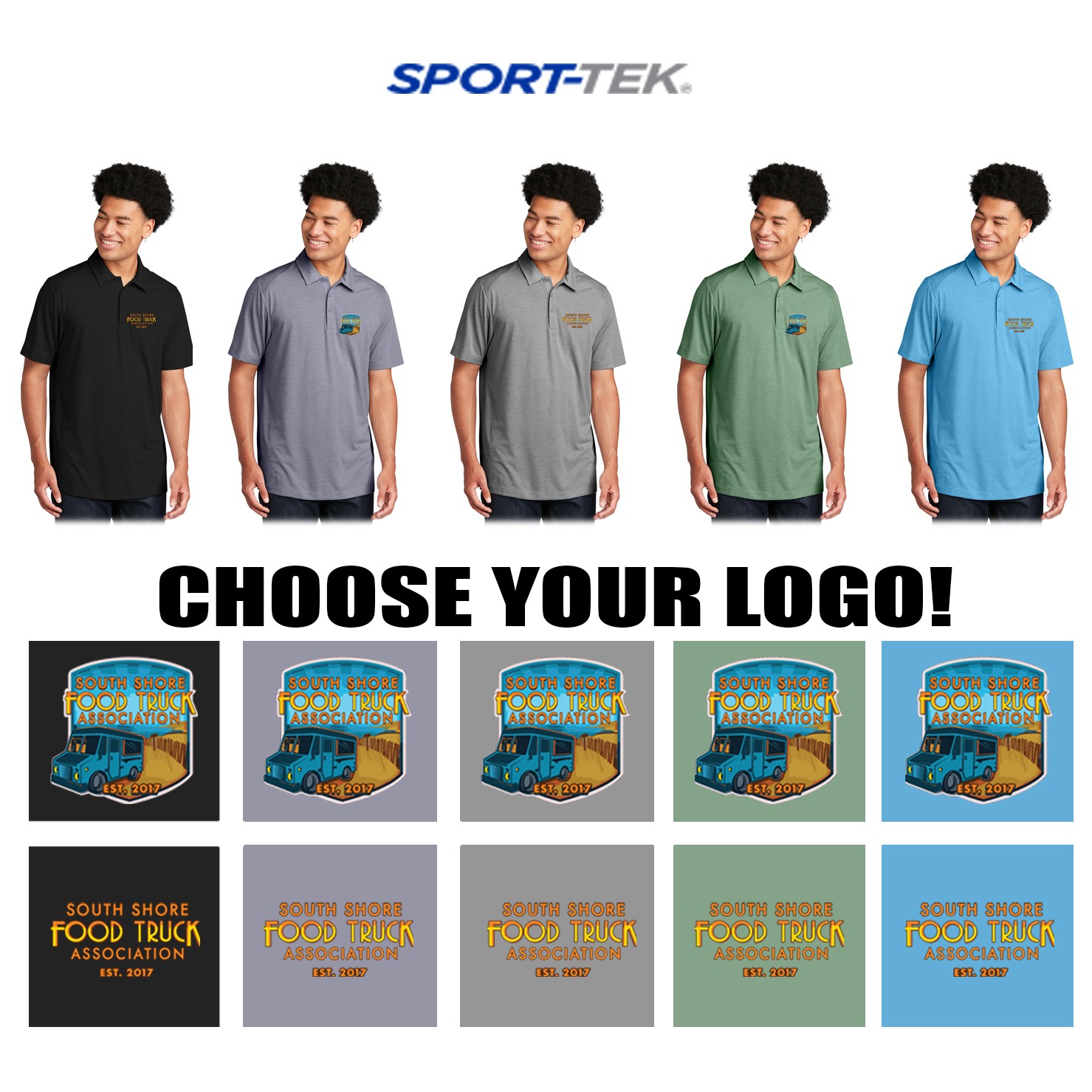 South Shore Food Truck Association SSFTA Sport-Tek ® PosiCharge ® Tri-Blend Wicking Polo, Adult Unisex/Men's