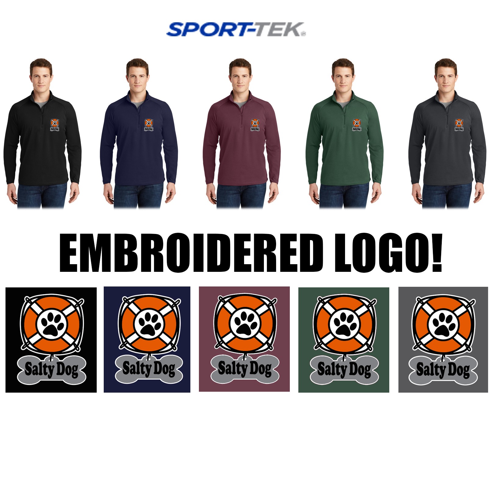 Salty Dog Doggy Daycare Sport-Tek® Sport-Wick® Stretch 1/2-Zip Pullover