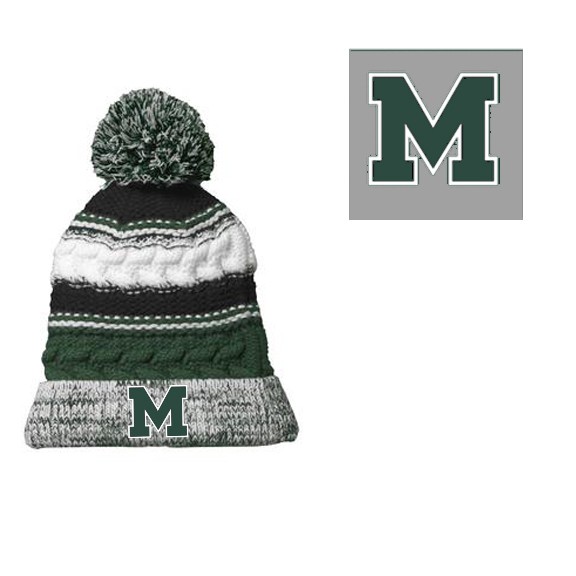 Marshfield High Baseball Sport Tek Pom Pom Team Beanie