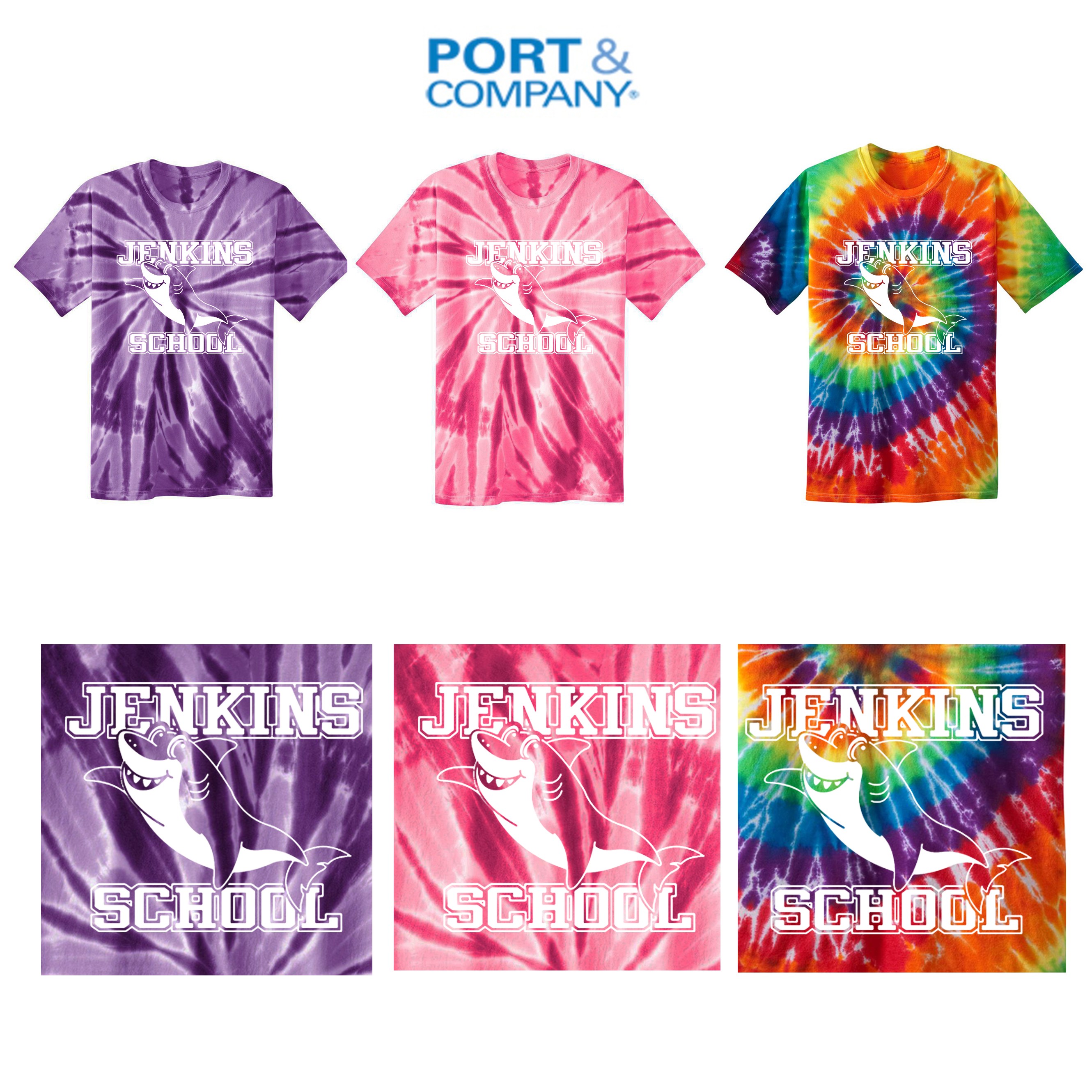 Jenkins School Port & Company® Youth Tie-Dye Tee, New Colors For 2023