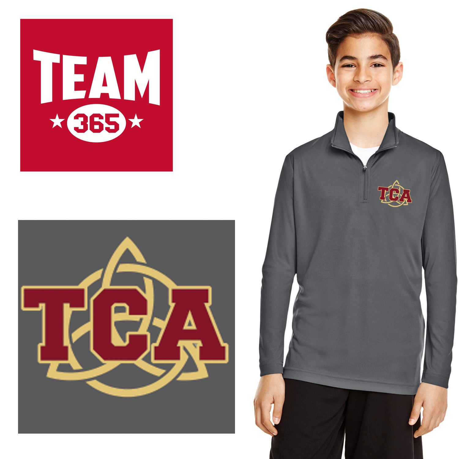 Trinity Catholic Academy Team 365 Youth Zone Performance Quarter-Zip