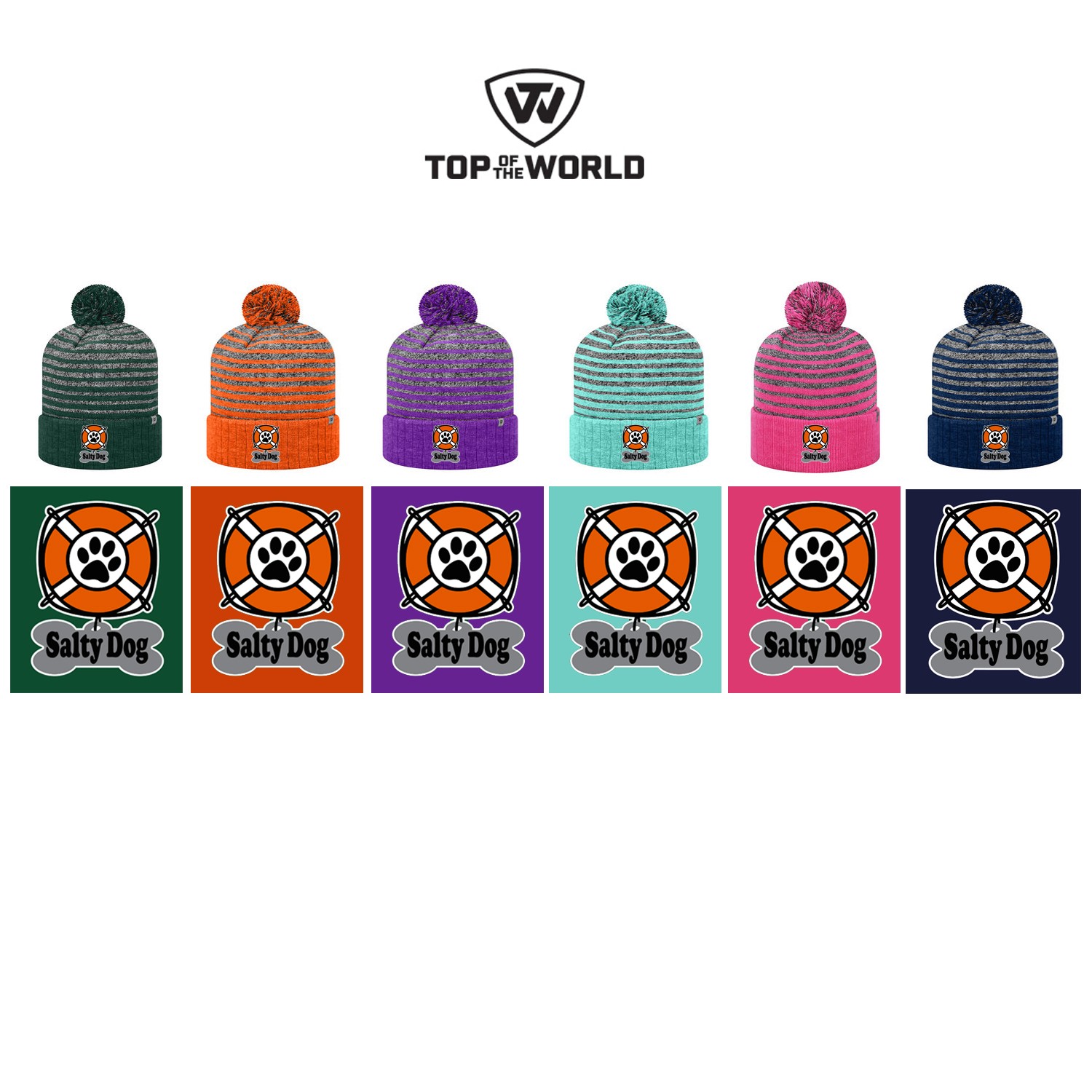 Salty Dog Doggy Daycare Top Of The World Adult Ritz Knit Cap