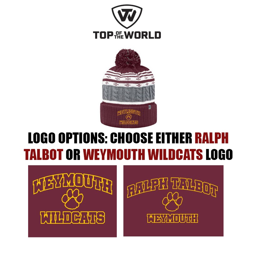 Ralph Talbot School Top Of The World Adult Altitude Knit Cap, Striped With Pom