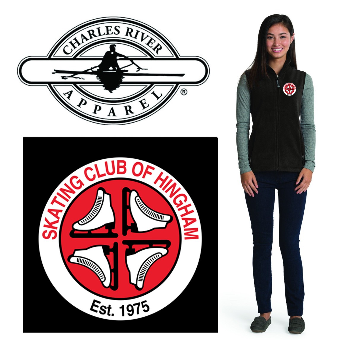 Skating Club of Hingham Charles River Women’s Ridgeline Fleece Vest