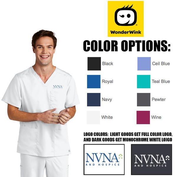 NVNA & Hospice WonderWink® Men's Premiere Flex™ V-Neck Top