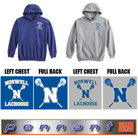 Norwell Girls Youth Lacrosse Pennant Brand Y701 youth SUPER-10 hoodie  (Youth)