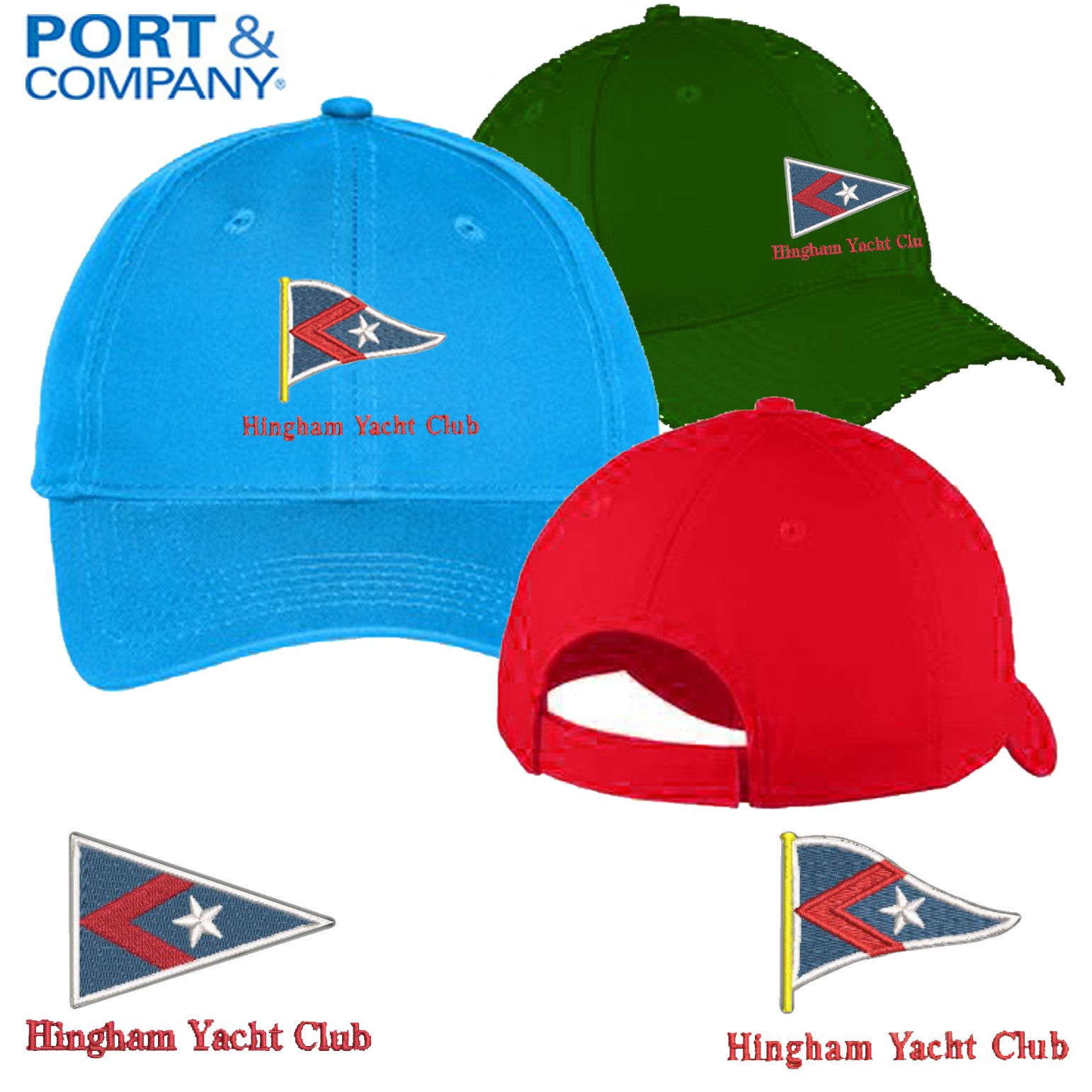 Hingham Yacht Club Port & Company® Youth Six-Panel Unstructured Twill Cap YC914