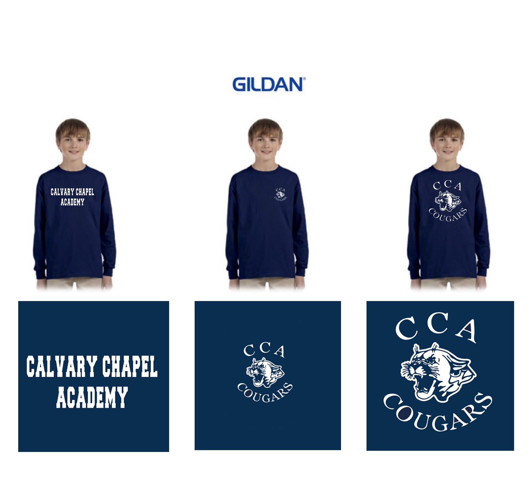 Calvary Chapel Academy Gildan Youth Ultra Cotton® 6 oz. Long-Sleeve T-Shir #G240B