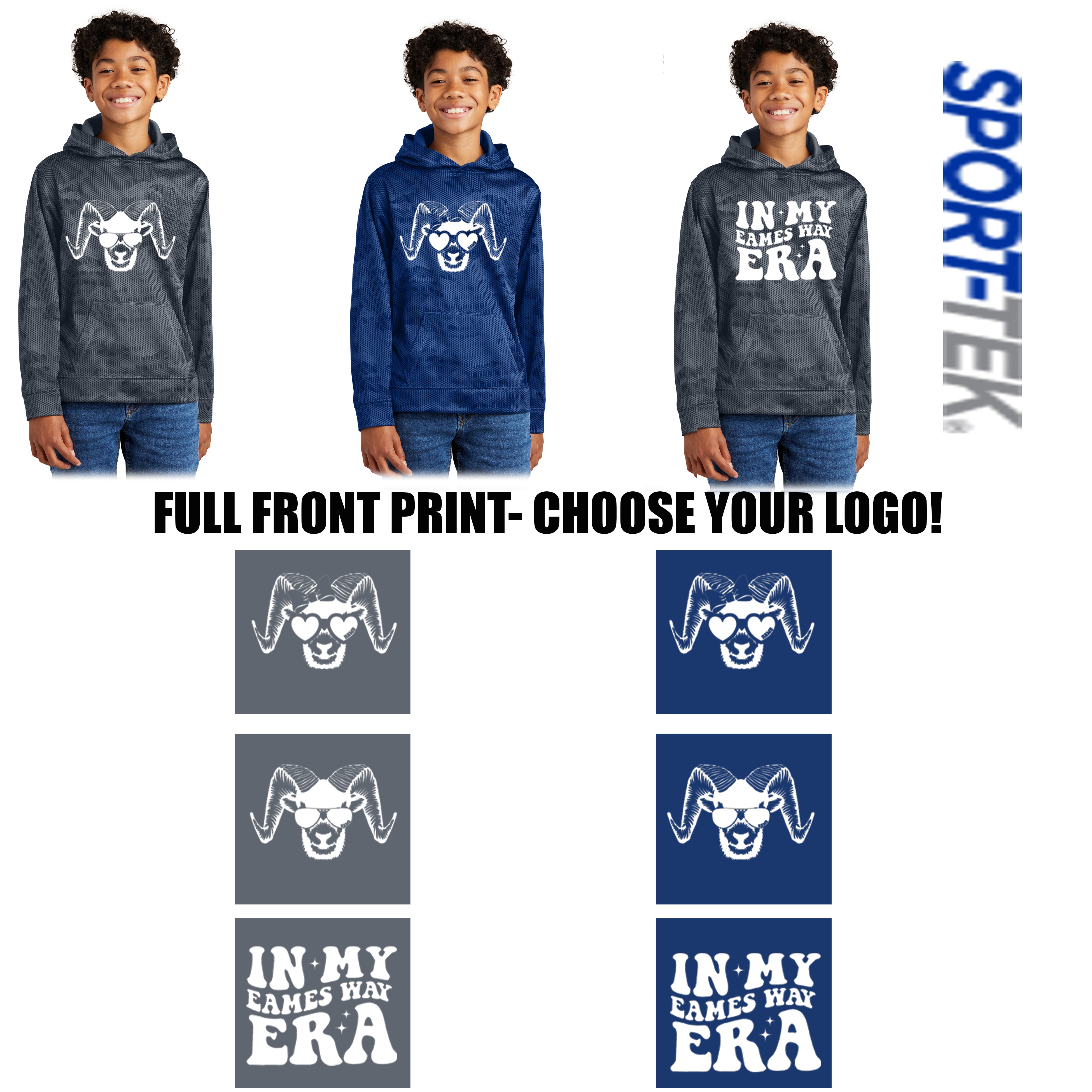 Eames Way School Marshfield Sport-Tek® Youth Sport-Wick® CamoHex Fleece Hooded Pullover, Moisture Wicking Performance