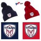 Pembroke Titans Youth Wrestling YP Cuffed Knit Beanie with Pom Pom Hat