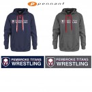 Pembroke Titans Youth Wrestling Pennant Faceoff Hoodie, Adult Fit, Silkscreened Version