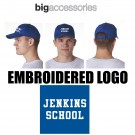 Jenkins School Big Accessories 6-Panel Brushed Twill Unstructured Cap/Adult Fit
