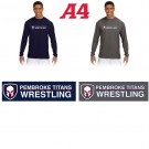 Pembroke Titans Youth Wrestling A4 Men's Cooling Performance Long Sleeve T-Shirt, Adult Fit