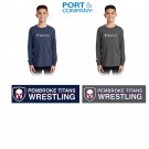 Pembroke Titans Youth Wrestling Port & Company® Youth Long Sleeve Core Cotton Tee, Youth Fit