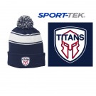 Pembroke Titans Youth Wrestling Sport-Tek® Stripe Pom Pom Beanie