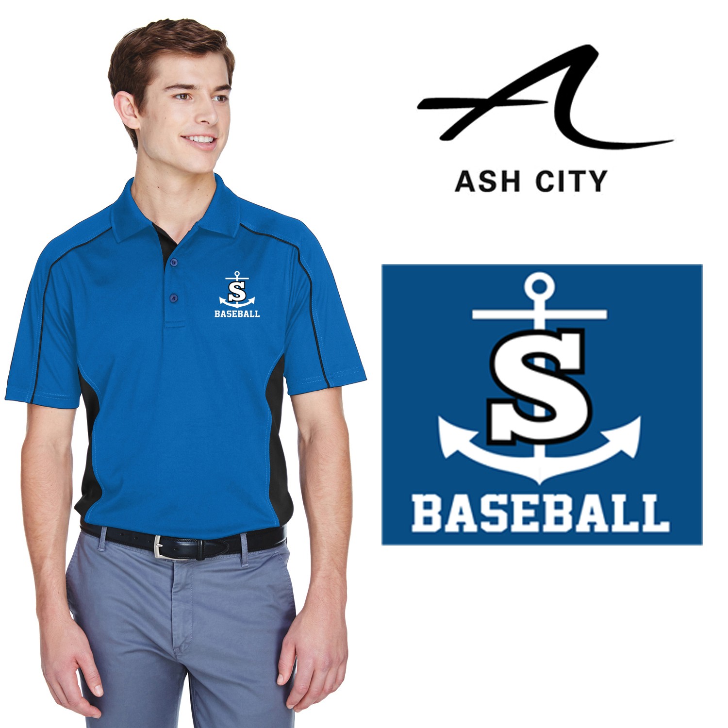 Scituate Baseball (SLL) Ash City - Extreme Men's Eperformance™ Fuse Snag Protection Plus Colorblock Polo