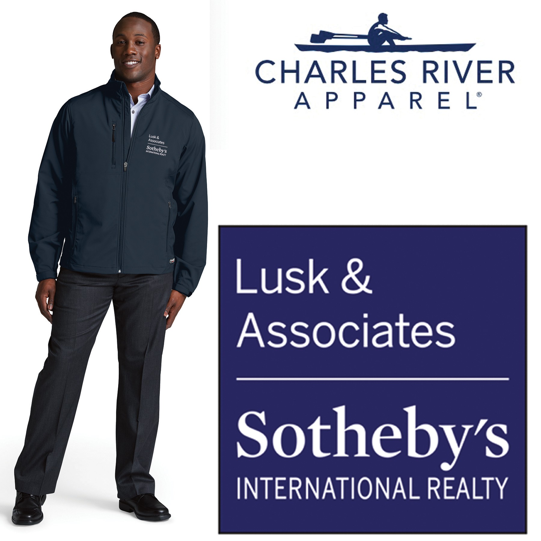 Lusk & Associates Sotheby’s International Realty Charles River Men's Axis Soft Shell Jacket