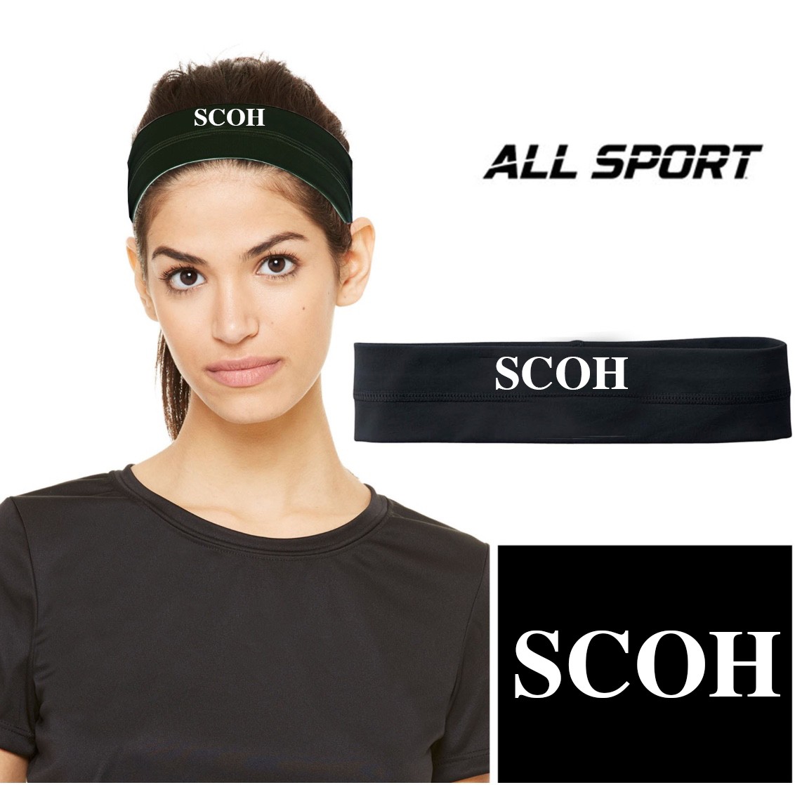 Skating Club Of Hingham All Sport brand Unisex Headband, Dry wicking & Antimicrobial