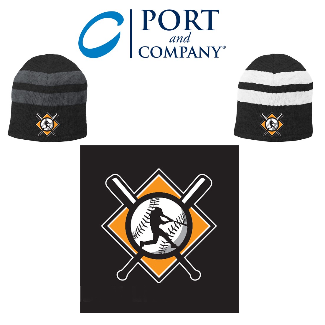 Hanson Little League Port & Company® Fleece-Lined Striped Beanie Cap