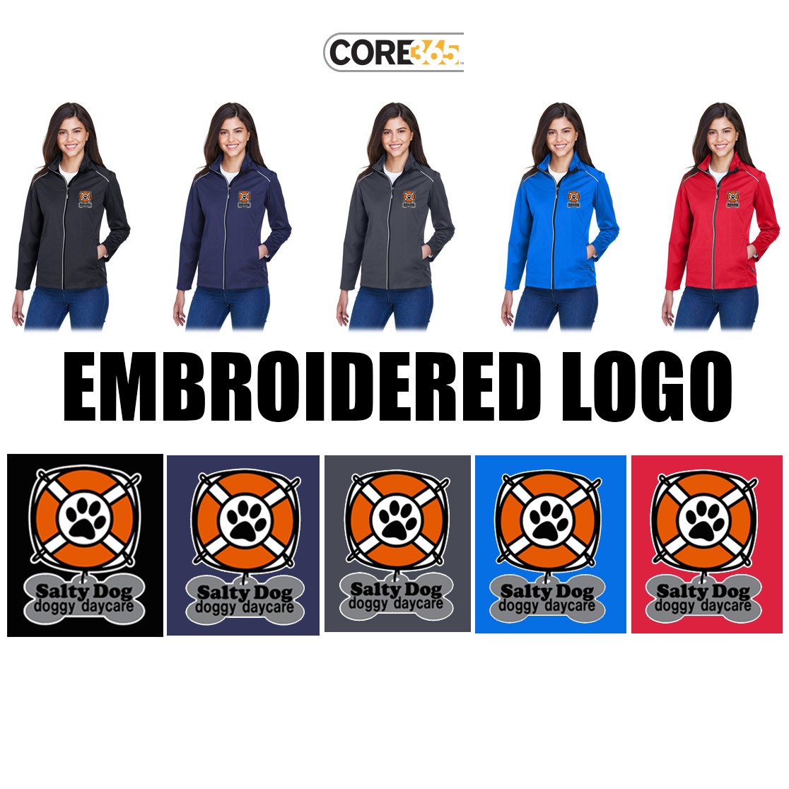 Salty Dog Doggy Daycare Core 365 Ladies' Techno Lite Three-Layer Knit Tech-Shell