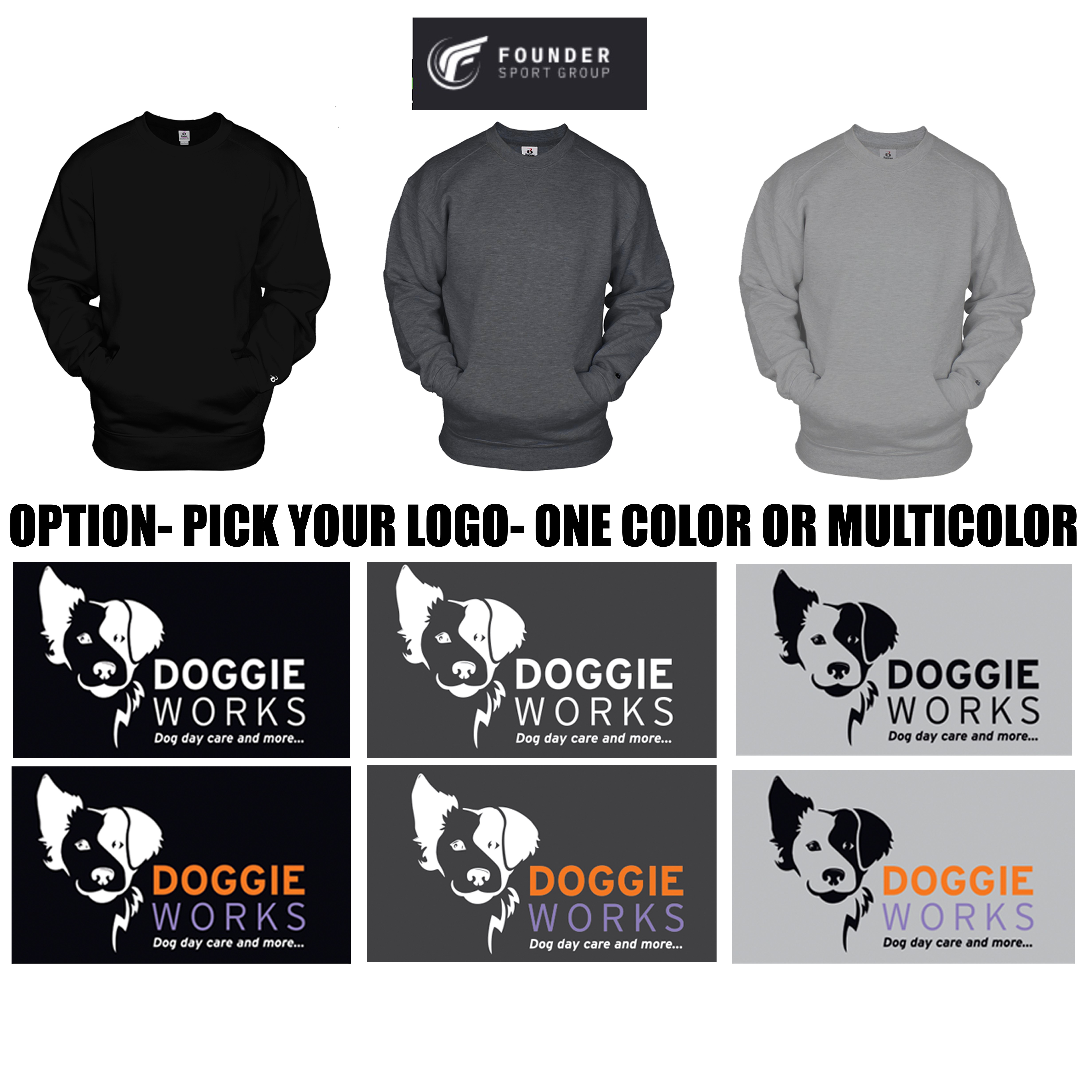 Doggie Works Founder Sport Athletic Fleece Pocket Crew