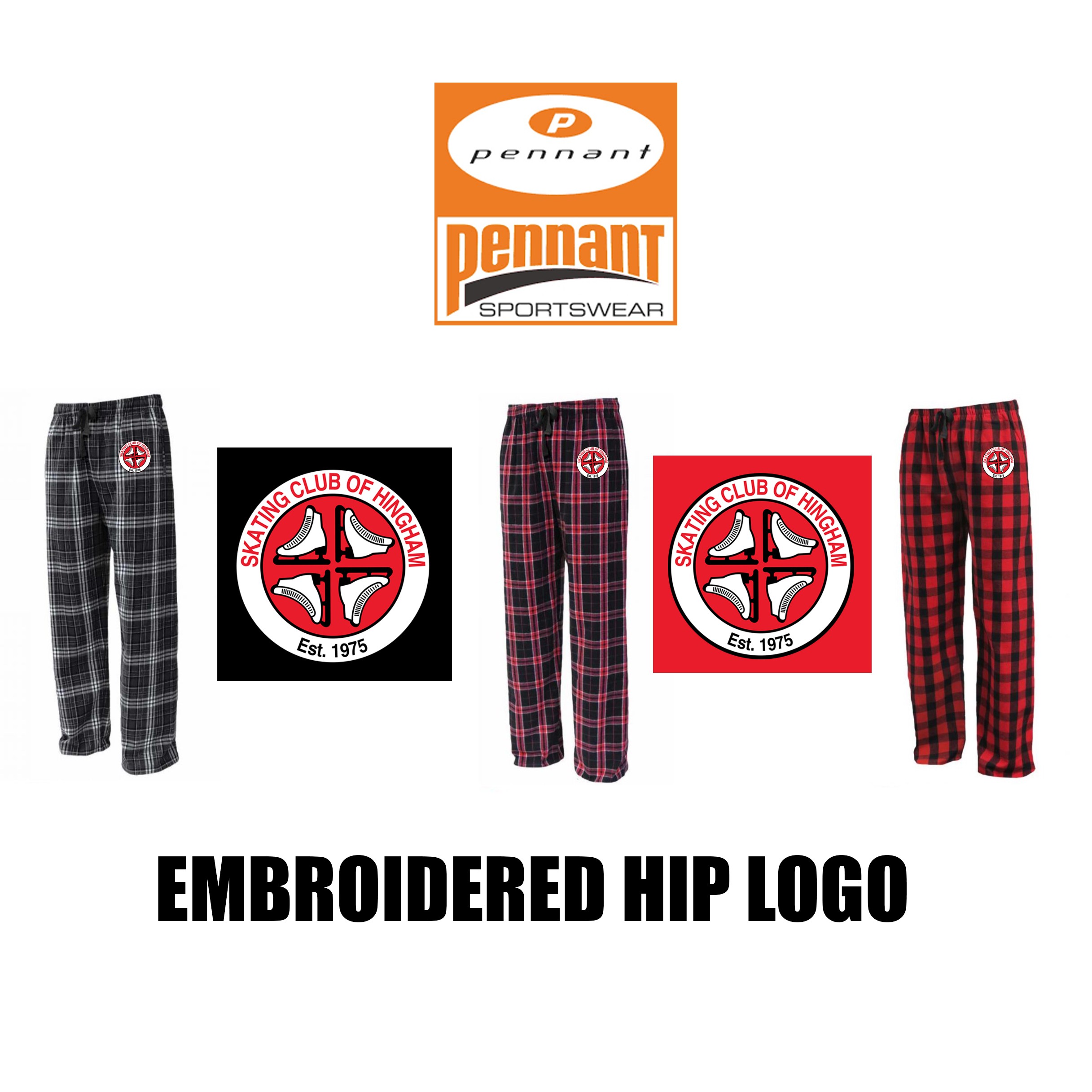 Skating Club Of Hingham Pennant Brand Flannel Pant for Youth & Adult