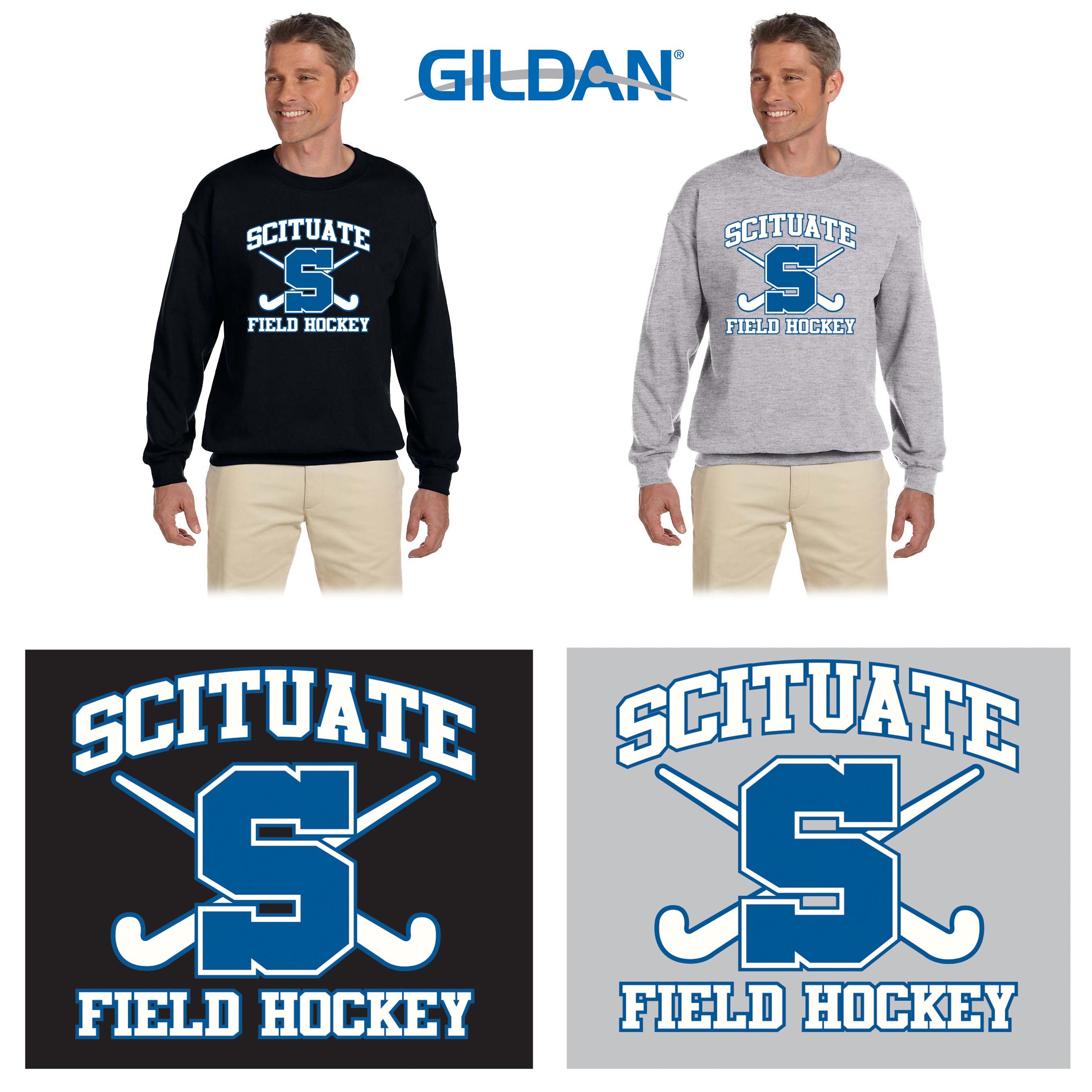 Scituate Field Hockey Gildan Adult Heavy Blend™ Adult 8 oz., 50/50 Fleece Crew