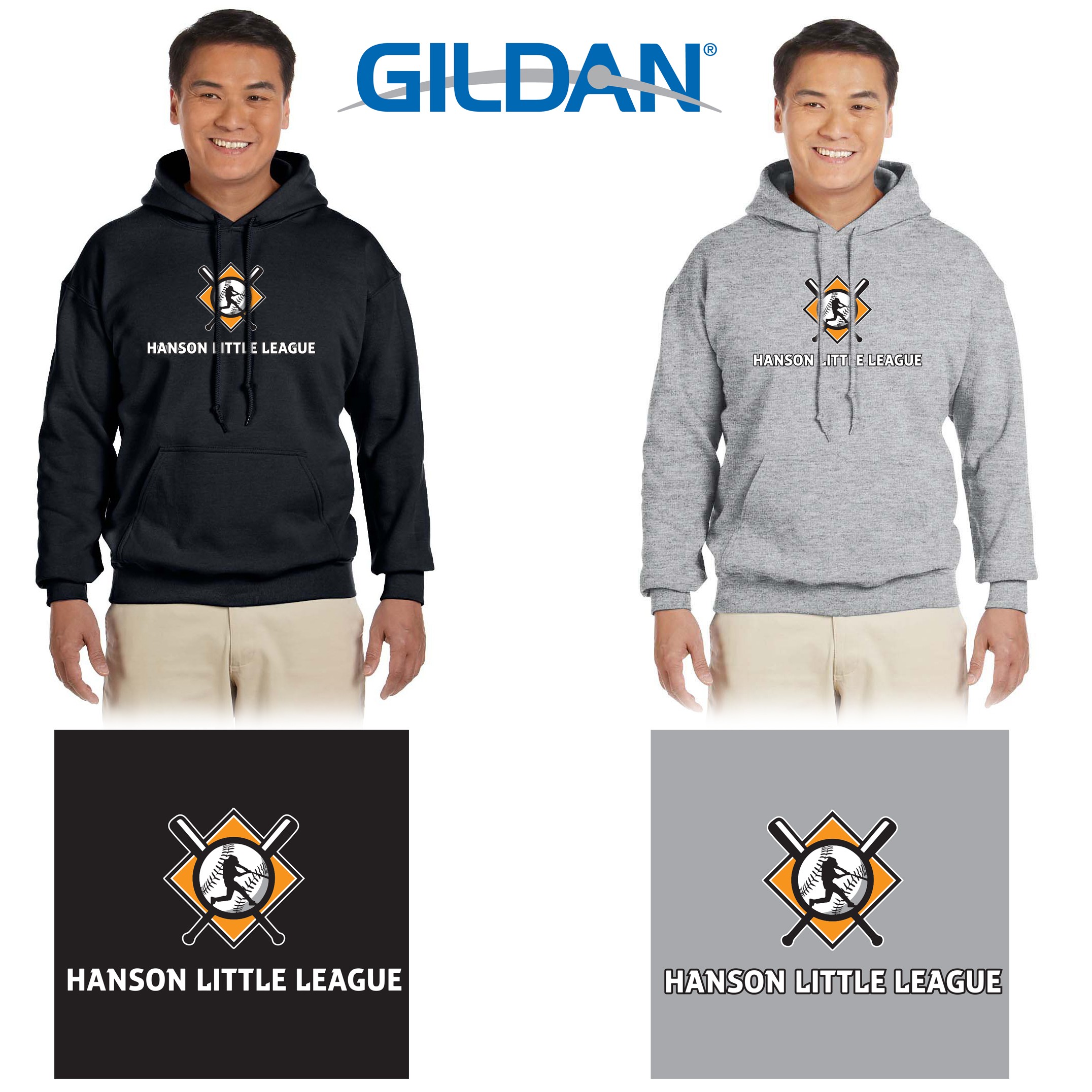 Hanson Little League Gildan Adult Heavy Blend™ 8 oz., 50/50 Pullover Hooded Sweatshirt