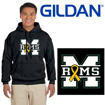 Marshfield High School Gold Ribbon Club Gildan Adult Heavy Blend™ 8 oz., 50/50 Hooded Sweatshirt