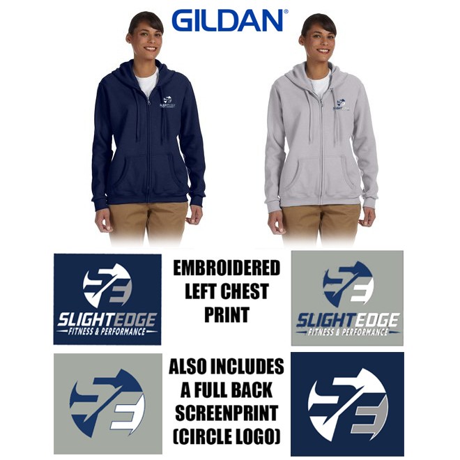 Slight Edge Fitness & Performance Gildan Heavy Blend™ Ladies' 8 oz., 50/50 Full-Zip Hooded Sweatshirt