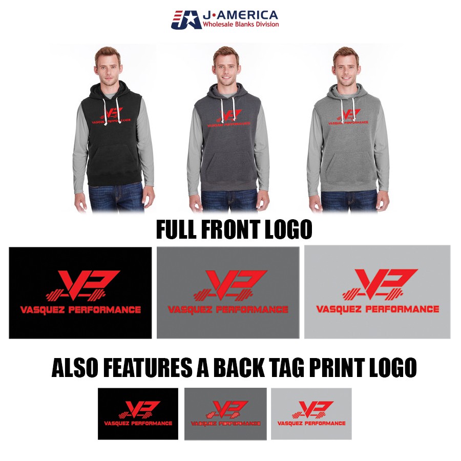 Vasquez Performance J America Adult Triblend Fleece Sleeveless Hooded Sweatshirt