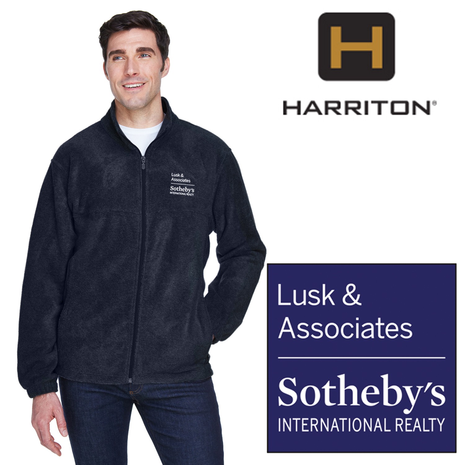 Lusk & Associates Sotheby’s International Realty Harriton Men's 8 oz. Full-Zip Fleece