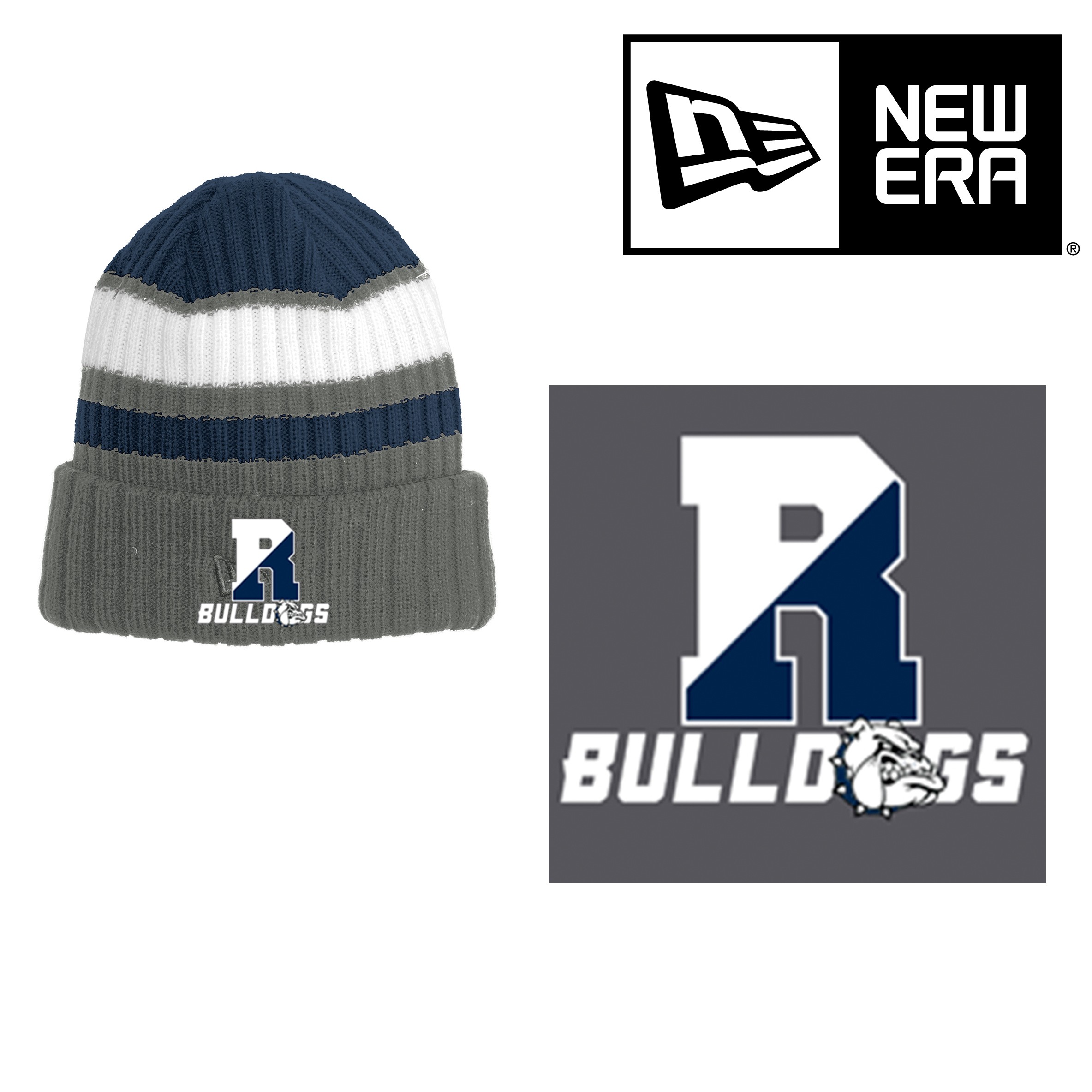 Rockland Youth Football and Cheer New Era® Ribbed Tailgate Beanie, Striped, #NE903