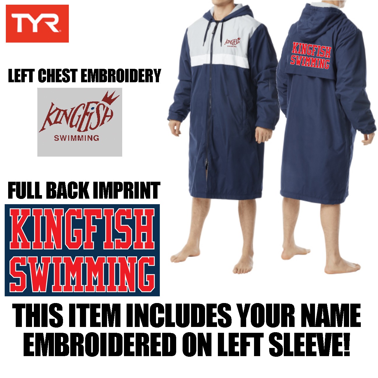 Kingfish Swim Team TYR Men’s Alliance Podium Parka- SPECIAL ORDER ITEM