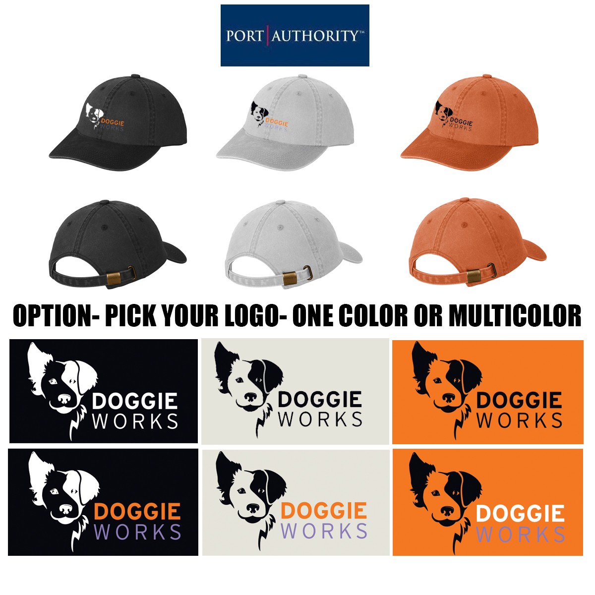 Doggie Works Port Authority® Garment Washed Cap