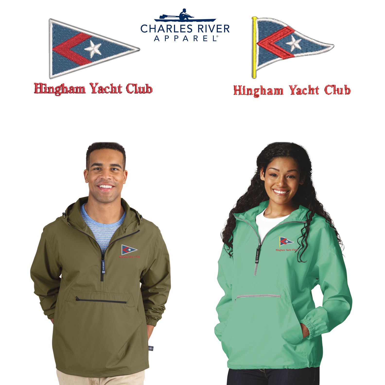Hingham Yacht Club Charles River Adult Pack-N-Go pullover 9904