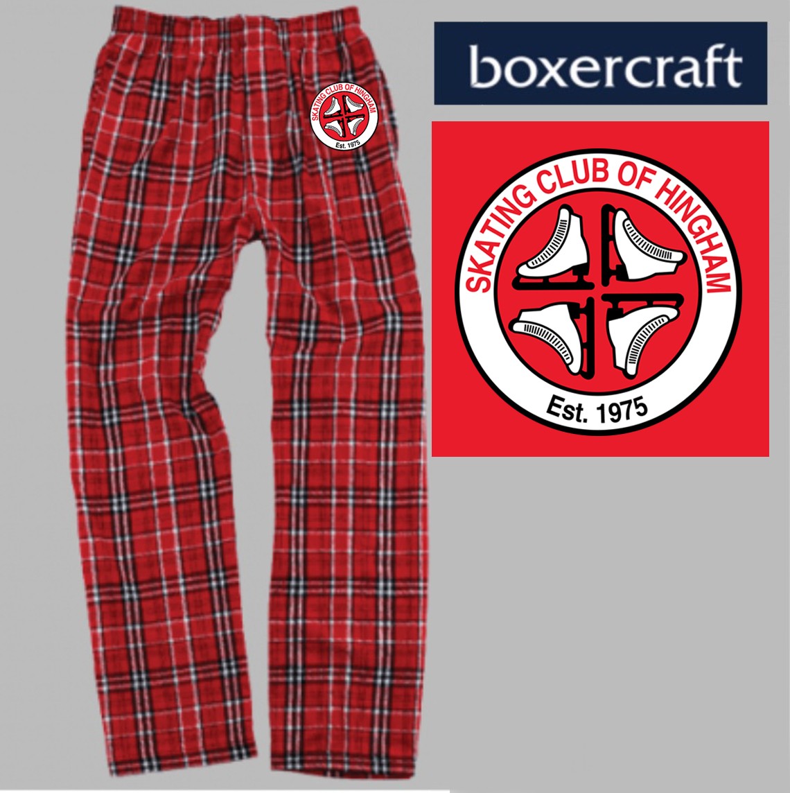 Skating Club of Hingham Boxercraft Red/Black Flannel Pant, Adult
