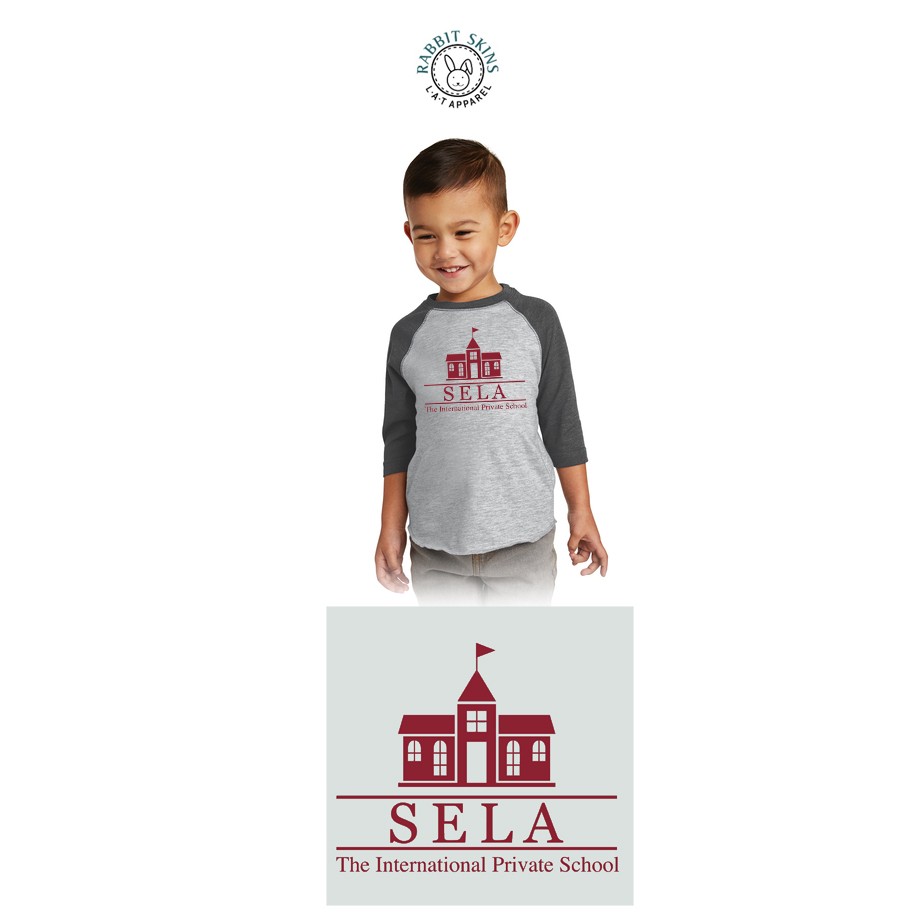 SELA - The International Private School Rabbit Skins™ Toddler Baseball Fine Jersey Tee, Toddler Fit