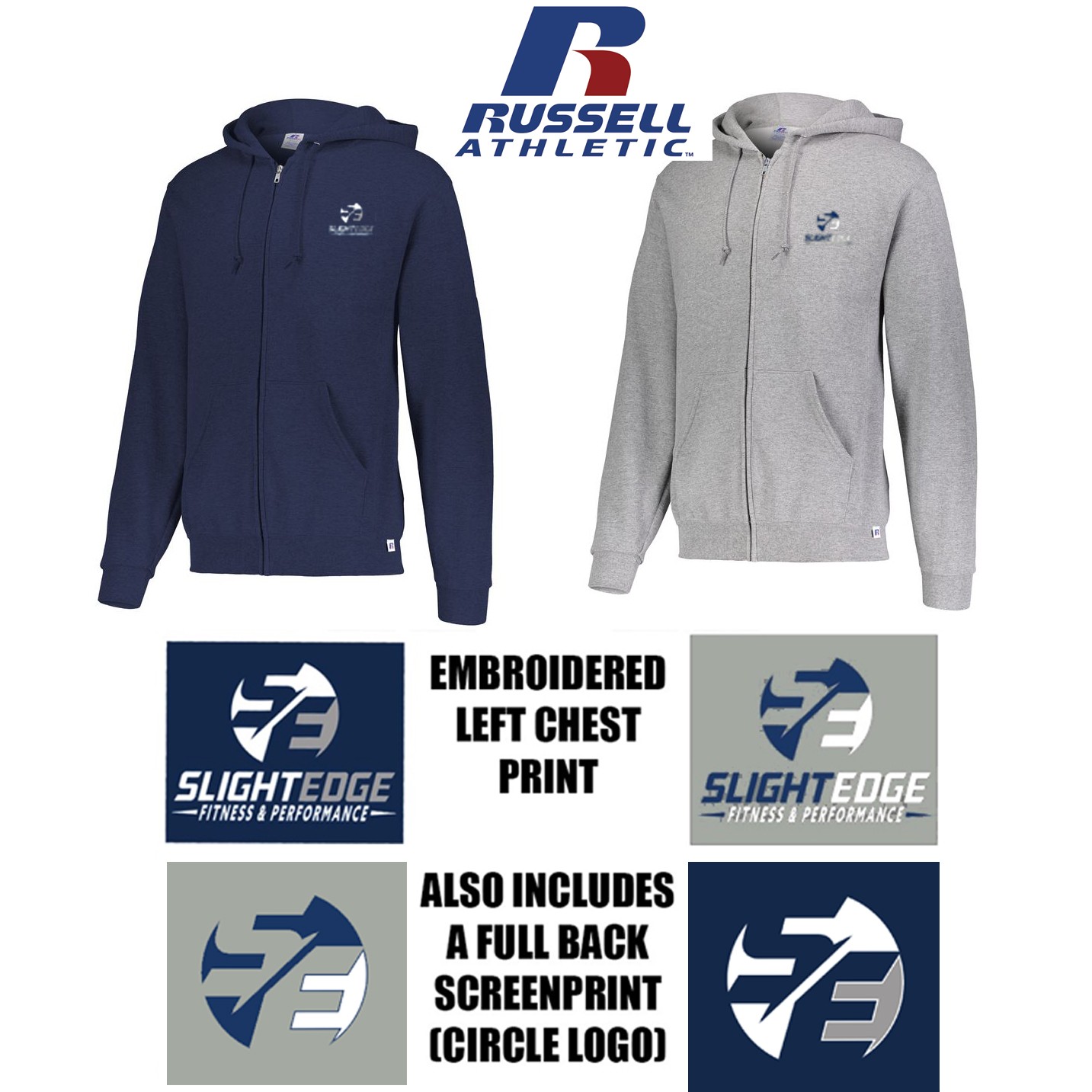 Slight Edge Fitness & Performance Russell Athletic Dri-Power Fleece Full-Zip Hoodie