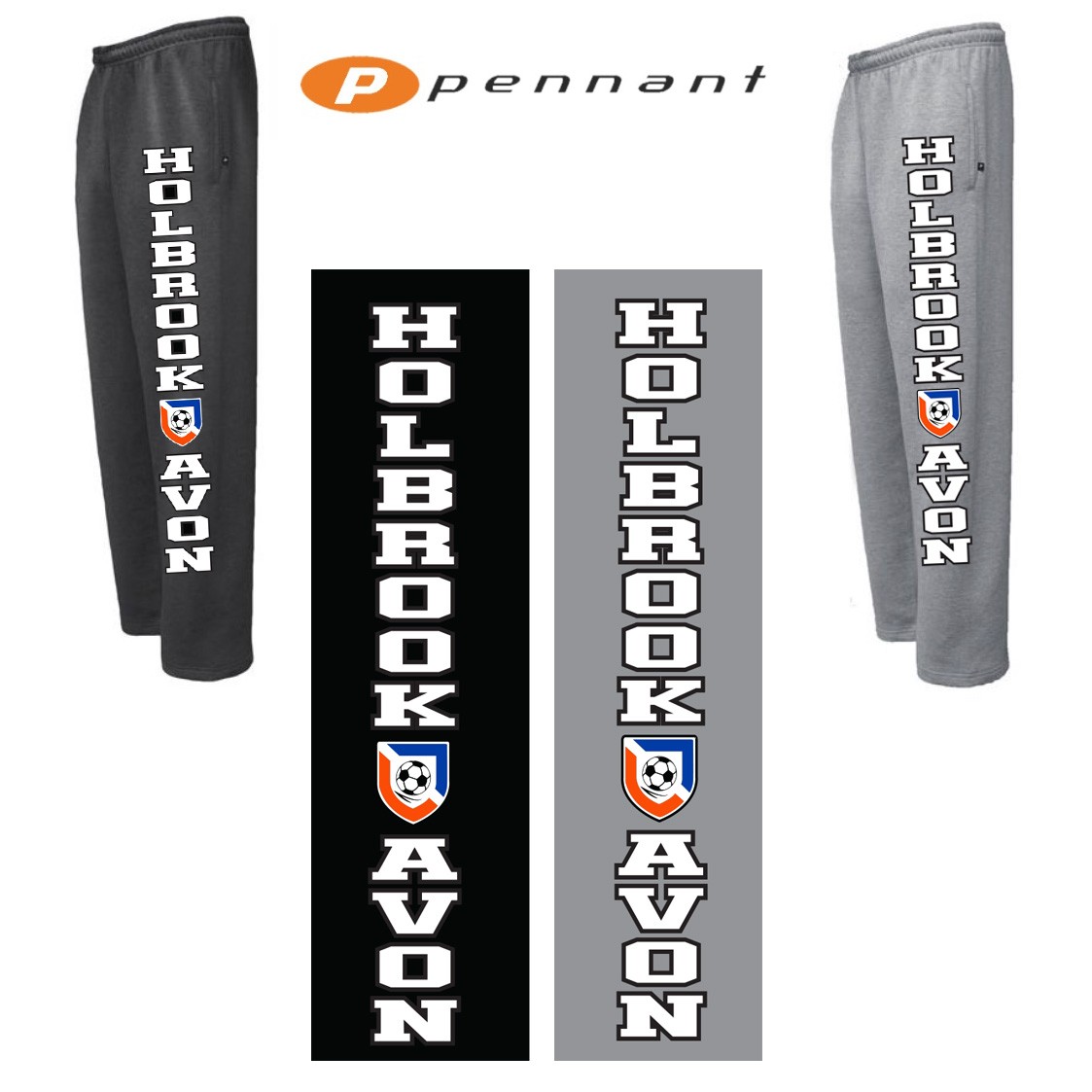 Holbrook Avon Youth Soccer Pennant Youth Super-10 Pocket Sweatpant, Youth Fit, Silkscreened Version
